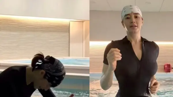 55岁金惠秀腰细到“一把握住”？“逆天身材”秘诀竟是这项水中运动